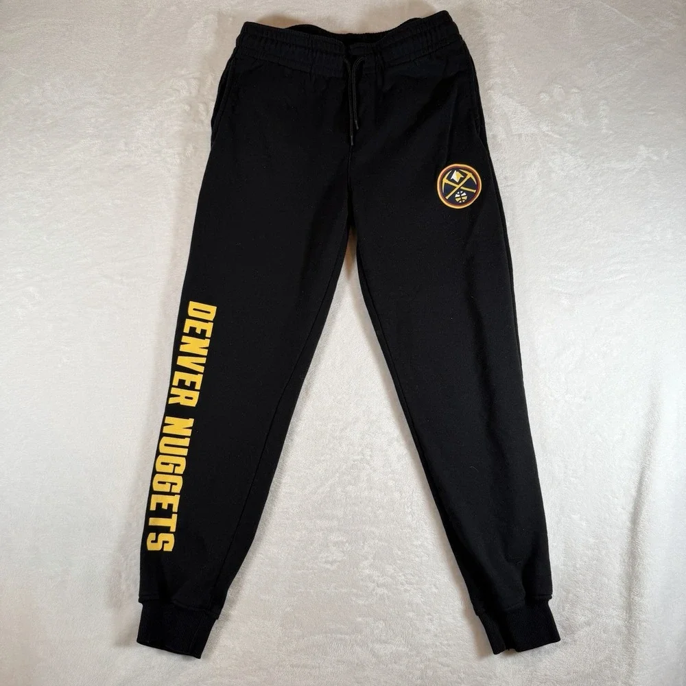 NBA Denver Nuggets Joggers Sweatpants Men's Sz‎ Med Black Athletic